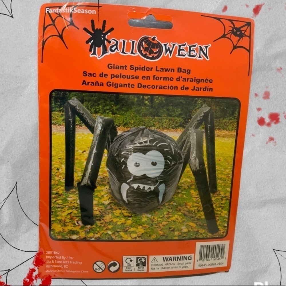 Halloween Giant Spider Lawn Leaf Bag Fall Yard Lawn Decoration